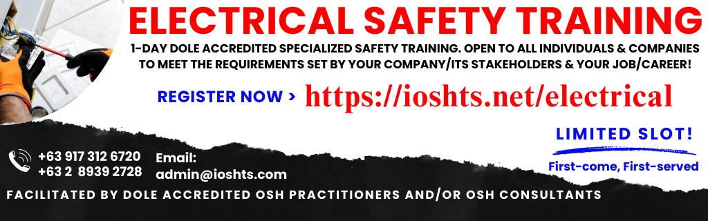 Electrical Safety Training LOTO Training for Zero Accident Workplace DOLE Accredited Training Online's Enrollment Cover